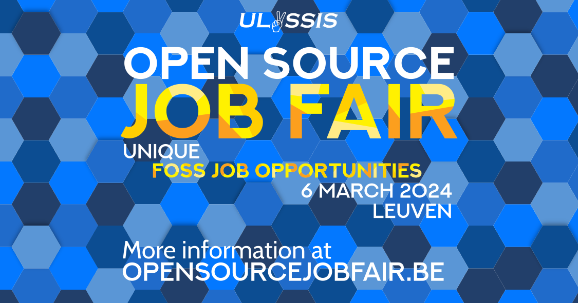 Student association ULYSSIS is organising a one of a kind job fair for companies that develop, support and/or heavily use Free and Open Source Softwar
